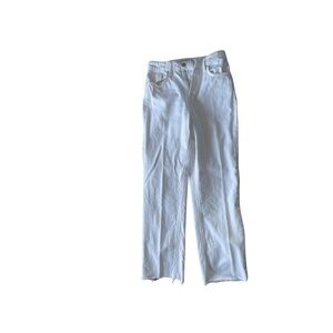 ZARA White Raw-Hem Straight Jeans (Size 4, Worn Once)